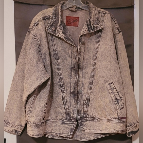 s. blues Jackets & Blazers - Vintage S.Blues Acid Wash Denim Jacket 100% Cotton Sz 22W/42